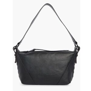 AIMEE Kestenberg Black Leather Braid Detail Riley Hobo Shoulder Hand Bag, NWT